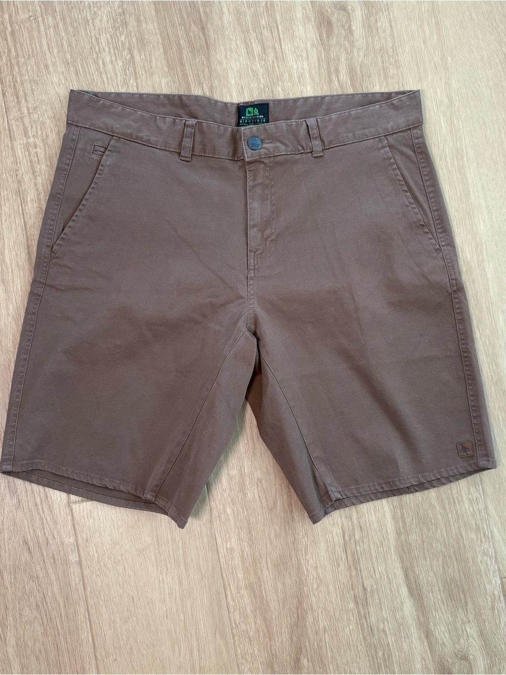 Men's Brown Flat-Front Shorts by Green Label